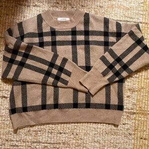 La Ligne 100% Cashmere plaid sweater